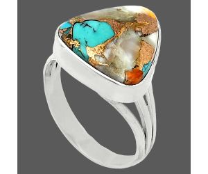 Spiny Oyster Turquoise Ring size-7.5 SDR240518 R-1003, 14x14 mm