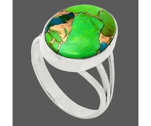 Blue Turquoise In Green Mohave Ring size-9 SDR240539 R-1003, 12x16 mm