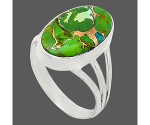 Copper Green Turquoise Ring size-8.5 SDR240583 R-1003, 10x17 mm
