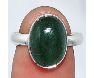 Green Aventurine Ring size-8 SDR240609 R-1001, 10x14 mm