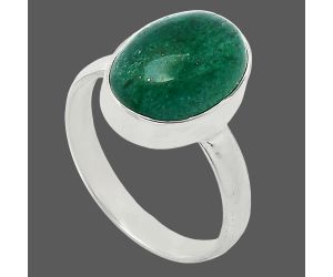 Green Aventurine Ring size-8 SDR240609 R-1001, 10x14 mm