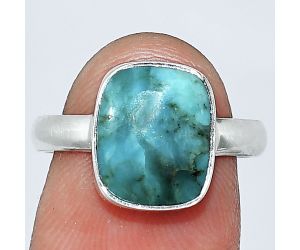 Natural Turquoise Morenci Mine Ring size-7.5 SDR240617 R-1001, 9x11 mm