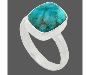 Natural Turquoise Morenci Mine Ring size-7.5 SDR240617 R-1001, 9x11 mm