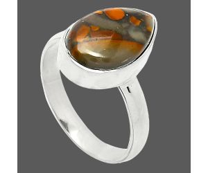 Bamboo Jasper Ring size-8 SDR240651 R-1001, 10x15 mm