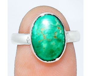 Natural Rare Turquoise Nevada Aztec Mt Ring size-7 SDR240660 R-1001, 9x13 mm