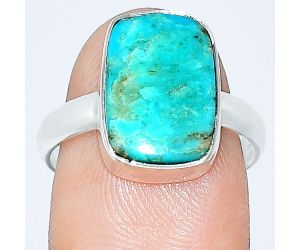 Natural Rare Turquoise Nevada Aztec Mt Ring size-7 SDR240661 R-1001, 9x14 mm