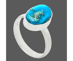 Natural Rare Turquoise Nevada Aztec Mt Ring size-7 SDR240662 R-1001, 8x12 mm