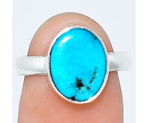 Natural Rare Turquoise Nevada Aztec Mt Ring size-7 SDR240667 R-1001, 9x12 mm