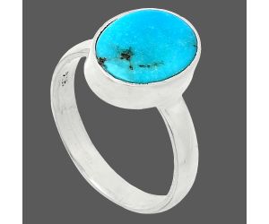 Natural Rare Turquoise Nevada Aztec Mt Ring size-7 SDR240667 R-1001, 9x12 mm