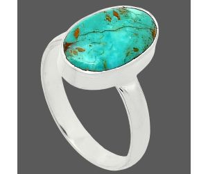 Natural Rare Turquoise Nevada Aztec Mt Ring size-7 SDR240679 R-1001, 8x14 mm