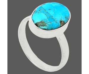 Kingman Turquoise With Pyrite Ring size-8 SDR240684 R-1001, 10x14 mm