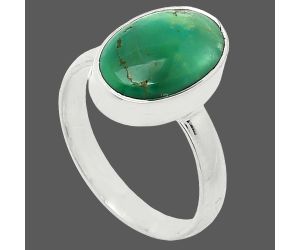 Natural Rare Turquoise Nevada Aztec Mt Ring size-7 SDR240711 R-1001, 9x13 mm