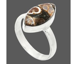 Turtella Jasper Ring size-7 SDR240736 R-1001, 8x15 mm