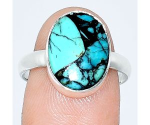 Lucky Charm Tibetan Turquoise Ring size-8 SDR240740 R-1001, 11x14 mm