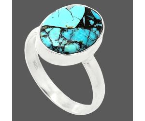 Lucky Charm Tibetan Turquoise Ring size-8 SDR240740 R-1001, 11x14 mm