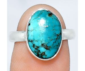 Natural Rare Turquoise Nevada Aztec Mt Ring size-7.5 SDR240747 R-1001, 9x14 mm