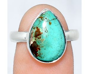 Natural Rare Turquoise Nevada Aztec Mt Ring size-8 SDR240748 R-1001, 10x14 mm