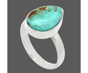Natural Rare Turquoise Nevada Aztec Mt Ring size-8 SDR240748 R-1001, 10x14 mm