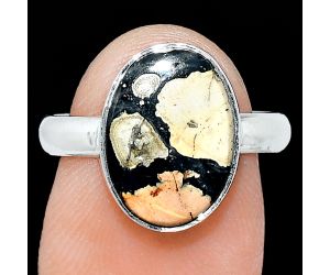 Maligano Jasper Ring size-7.5 SDR240752 R-1001, 10x14 mm