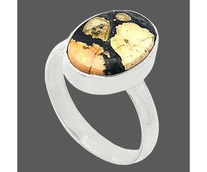 Maligano Jasper Ring size-7.5 SDR240752 R-1001, 10x14 mm