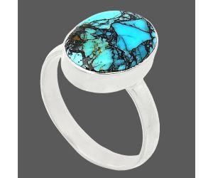 Lucky Charm Tibetan Turquoise Ring size-8 SDR240762 R-1001, 10x14 mm