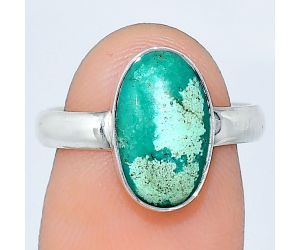 Natural Rare Turquoise Nevada Aztec Mt Ring size-7 SDR240791 R-1001, 8x13 mm