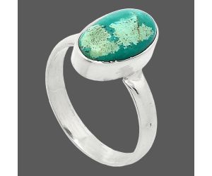 Natural Rare Turquoise Nevada Aztec Mt Ring size-7 SDR240791 R-1001, 8x13 mm