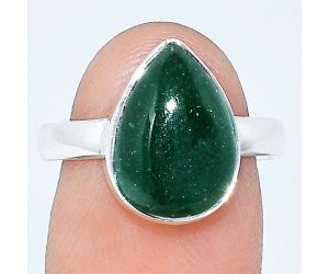 Green Aventurine Ring size-8 SDR240821 R-1001, 10x14 mm