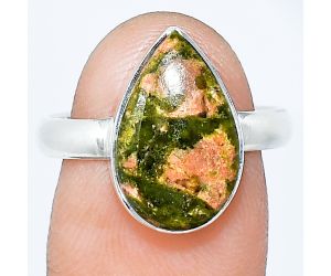 Unakite Ring size-8 SDR240837 R-1001, 9x15 mm