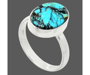 Lucky Charm Tibetan Turquoise Ring size-8 SDR240844 R-1001, 10x14 mm