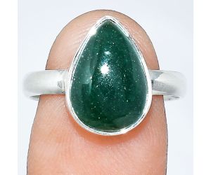 Green Aventurine Ring size-8.5 SDR240851 R-1001, 10x14 mm