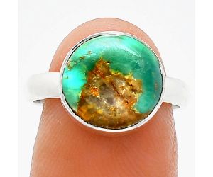Natural Rare Turquoise Nevada Aztec Mt Ring size-7 SDR240854 R-1001, 11x11 mm