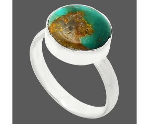 Natural Rare Turquoise Nevada Aztec Mt Ring size-7 SDR240854 R-1001, 11x11 mm