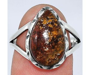 Red Moss Agate Ring size-8 SDR240892 R-1014, 10x16 mm