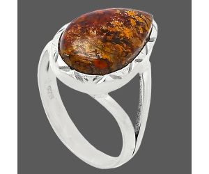 Red Moss Agate Ring size-8 SDR240892 R-1014, 10x16 mm