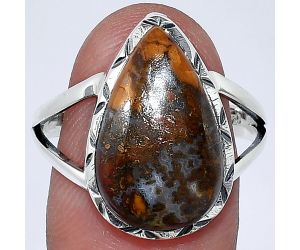 Red Moss Agate Ring size-10 SDR240914 R-1014, 11x18 mm