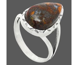 Red Moss Agate Ring size-10 SDR240914 R-1014, 11x18 mm