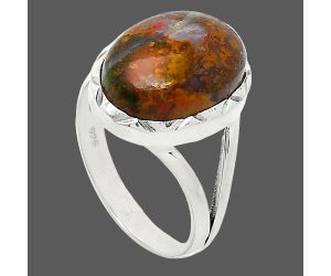 Red Moss Agate Ring size-8.5 SDR240971 R-1074, 11x15 mm