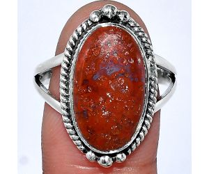 Red Moss Agate Ring size-10 SDR241047 R-1253, 11x18 mm