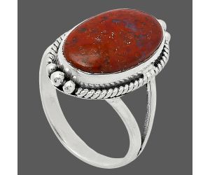 Red Moss Agate Ring size-10 SDR241047 R-1253, 11x18 mm