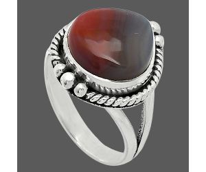 Banded Onyx Ring size-7 SDR241066 R-1253, 12x12 mm