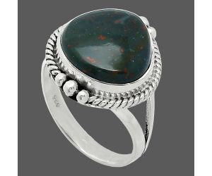 Blood Stone Ring size-8.5 SDR241075 R-1253, 14x14 mm