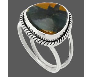 Rhyolite - Rainforest Jasper Ring size-9 SDR241121 R-1068, 14x14 mm