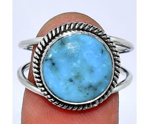 Natural Turquoise Morenci Mine Ring size-8.5 SDR241122 R-1068, 12x12 mm