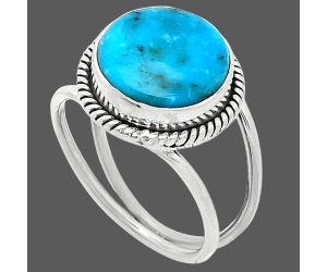 Natural Turquoise Morenci Mine Ring size-8.5 SDR241122 R-1068, 12x12 mm