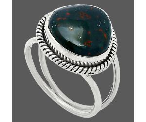 Blood Stone Ring size-8 SDR241132 R-1068, 14x14 mm