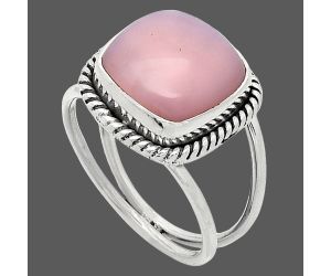 Pink Opal Ring size-8.5 SDR241189 R-1068, 12x12 mm