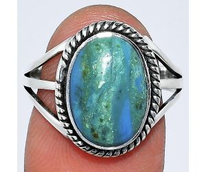 Peruvian Opalina Ring size-8.5 SDR241210 R-1010, 9x13 mm