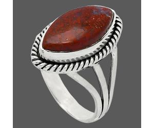 Red Moss Agate Ring size-7 SDR241221 R-1010, 8x16 mm