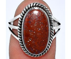 Red Moss Agate Ring size-8 SDR241224 R-1010, 9x17 mm